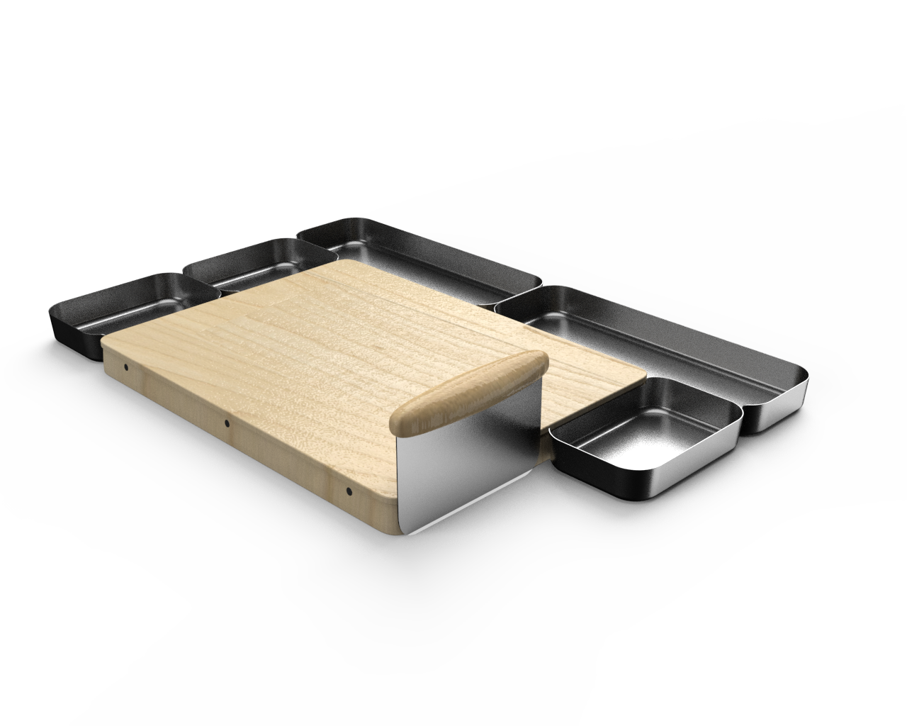 Unkook from 3/4 angle showing the scraper and modular system